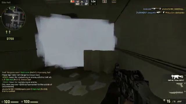 CSGO 1 vs 7 have 4 kill with UMP-45! Left 4! смотреть онлайн