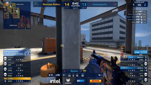 Shokz тащит 1vs3 клатч на Вертиго, Movistar Riders vs mousesports, IEM Summer 2021 Closed Qualifier смотреть онлайн
