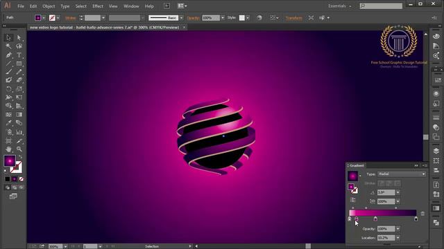 How to create an abstract sphere 3D logo design in adobe illustrator CC смотреть онлайн