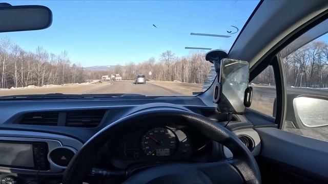 Перегон Владивосток-Тюмень       Toyota Vitz Зима день 1.2