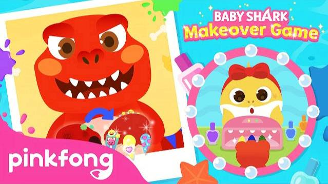 Decorate & Shape T-rex's nails! 練 I T-rex gets 💅 the nails done! | Baby Shark Makeover Game смотреть онлайн