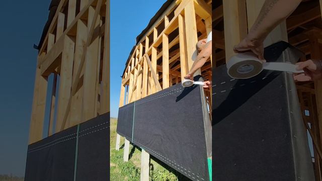 Дом 119м². Ветрозащита по стенам.