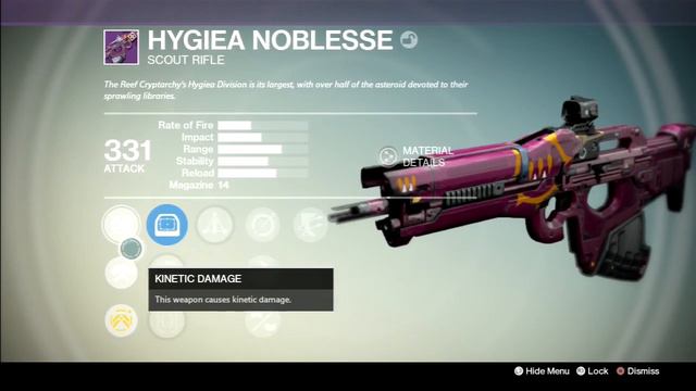 Destiny Queen's Legendary Weapon Hygiea Noblesse Scout Rifle смотреть онлайн