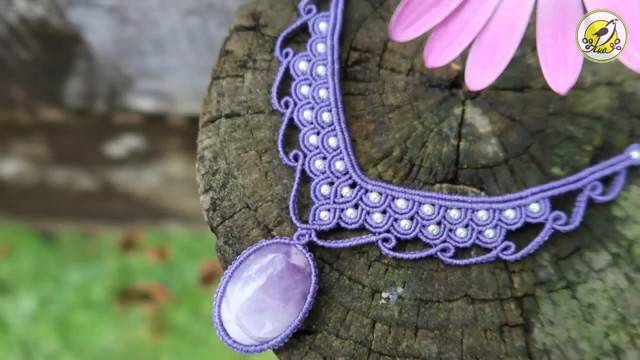 Macrame By Afeng： 2021-34｜Macrame Tutorial｜Macrame Necklace｜Osteospermum｜编绳｜DIY｜