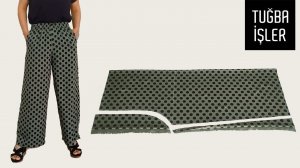 Очень простой крой и шитье брюк палаццо (с боковыми карманами) | Tuğba İşler