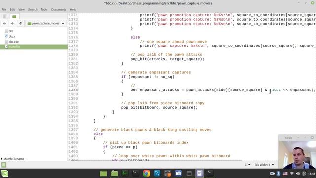24-Bitboard CHESS ENGINE in C generating PAWN CAPTURE moves смотреть онлайн