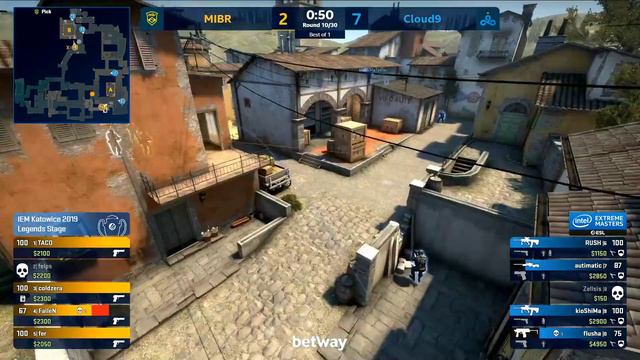 IEM Katowice 2019 CS:GO Major - Legends Stage - MIBR vs. Cloud9 - BO1 смотреть онлайн