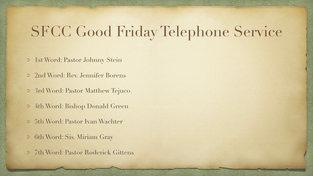 SFCC Good Friday Telephone Service смотреть онлайн
