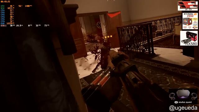 Medal of Honor vr gameplay rx580 & oculus quest Benchmark afterburner смотреть онлайн