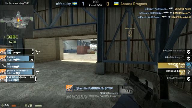 CS:GO n!faculty V Astana Dragons BO3 DreamHack Bucharest 2013 смотреть онлайн