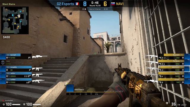 CS:GO POV Demo Na'Vi electronic (27/22) vs G2 (de_dust2) смотреть онлайн