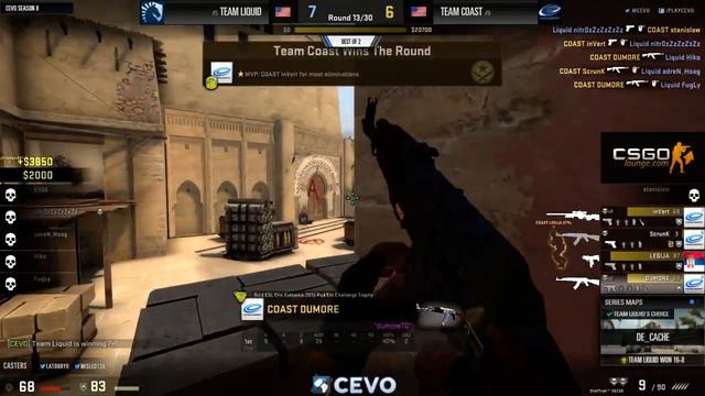 Team Liquid vs Team Coast Game 2 (CEVO-P CS:GO Season 8) - Misled & LATORR смотреть онлайн
