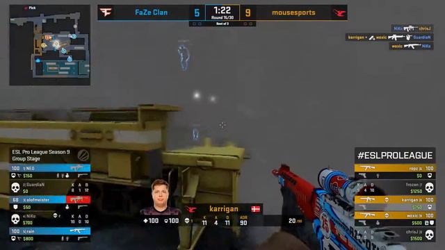 CS:GO - mousesports vs. FaZe [ Train ] Map 1 - Group stage - ESL Pro League Season 9 Finals | 2019 смотреть онлайн