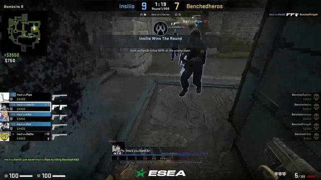 ИНСИЛИО ВЫИГРАЛИ 3000$ НА ТУРНИРЕ! - Insilio vs Benched Heroes / ESEA EU 5v5 Winter Cash Cup (CS:GO смотреть онлайн