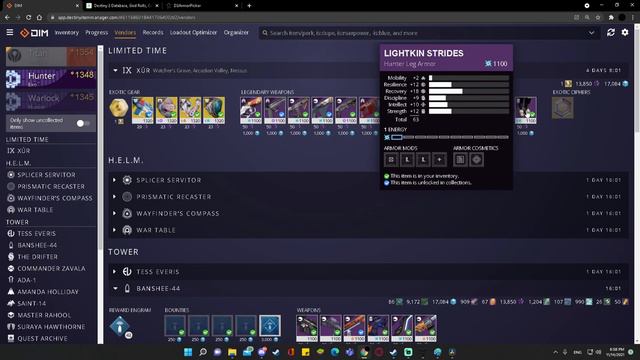 Min/Max Destiny 2 Stats With Vendors | DIM Feature | Destiny 2 QoL