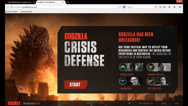 Godzilla 2014- New Browser Game Titled, "Godzilla: Crisis Defense!" смотреть онлайн