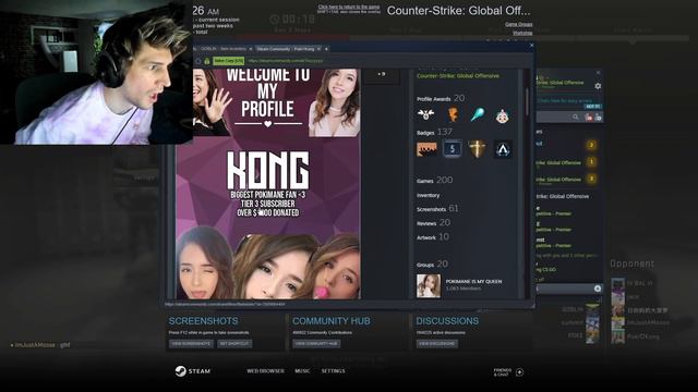 xQc shocked-pokimane fan profile in csgo-"pokimane is my queen" смотреть онлайн