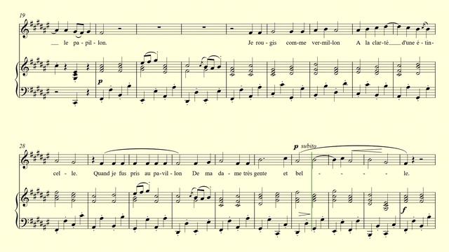 Quand je fus pris au pavillon accompaniment in F# major - Hahn смотреть онлайн