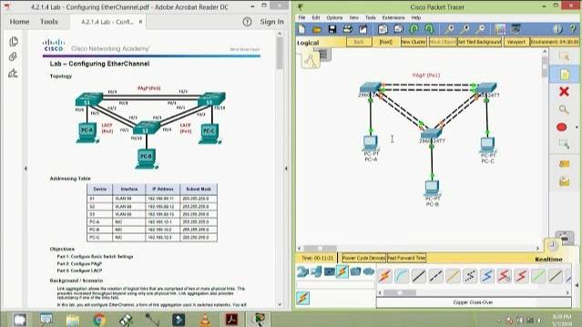 4.2.1.4 Lab - Configuring EtherChannel смотреть онлайн