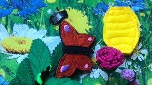 Развивающий планшет из фетра.  Жизнь насекомых