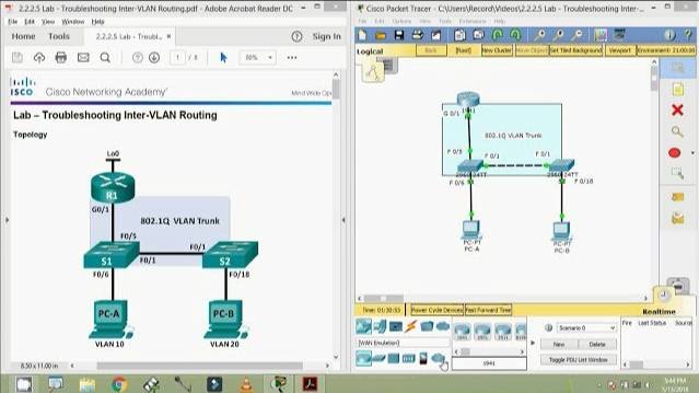 2.2.2.5 Lab - Troubleshooting Inter VLAN Routing смотреть онлайн