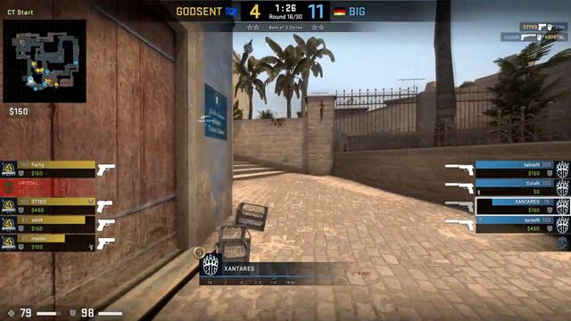 CSGO POV BIG XANTARES(36/22) VS GODSENT MIRAGE DreamHack Open Fall 2020 17.10.20!