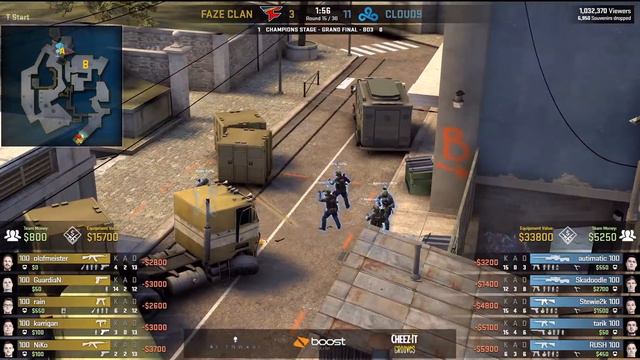 Cloud9 Vs FaZe At ELEAGUE Major 2018 Grand Finals Map 2