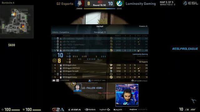 Grand Finale: G2 Kinguin vs Luminosity CS:GO ESL Pro League Finals [15/5/16] [Inferno] Map5 BO5 смотреть онлайн