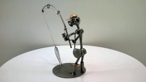 Фигурка из металла "Рыбак", h=19 см