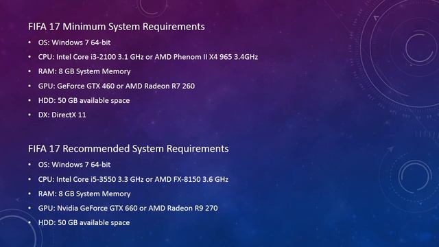 Fifa 17 system requirements confirmed смотреть онлайн