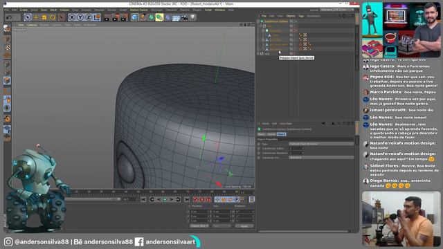 Cinema4D: Live 01- Robot Modelagem смотреть онлайн