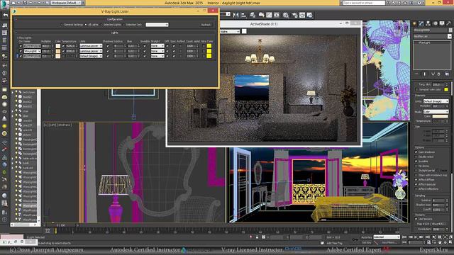 HDR освещение интерьера ночью в Vray и 3ds Max / HDR Night Interrior Lighting Vray And 3ds Max.