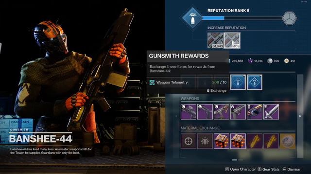 NEW GUNSMITH REPUTATION SYSTEM (USE ALL GUNSMITH MATERIALS FOR LEGENDARY SHARDS) - DESTINY 2 смотреть онлайн