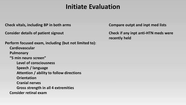 Hypertensive Emergency (Common Cross-Cover Calls)