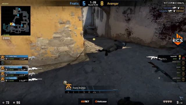 НЕВЕРОЯТНЫЙ КЛАТЧ ОТ Jame ПРОТИВ КОМАНДЫ ФНАТИК! Avangar vs. Fnatic - ECS Season 7 Europe Week 5 смотреть онлайн