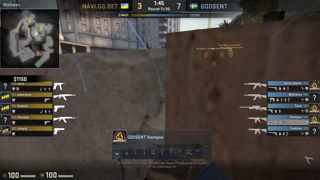 CSGO: POV GODSENT hampus vs Natus Vincere (28/14) overpass @ ESL Pro League Season 7 NA смотреть онлайн