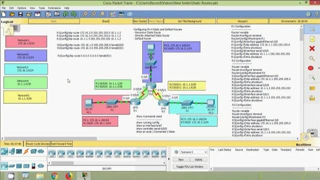How Configure Static and Default Routes in CISCO Packet Tracer | CISCO Certification смотреть онлайн