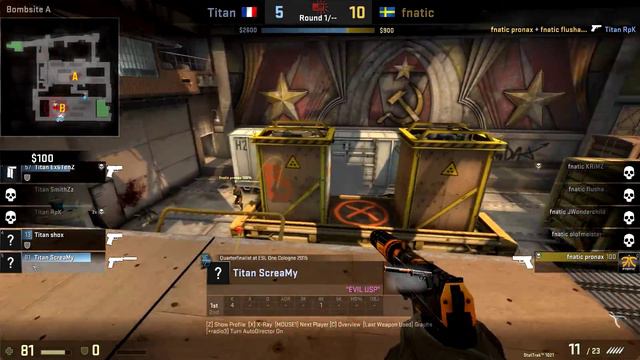 CSGO: POV Titan ScreaM vs fnatic (27/15) train @ ESL ESEA Pro League Season 2 смотреть онлайн