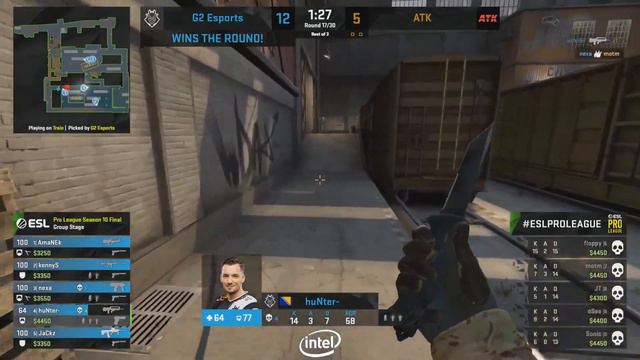 FANTASTIC HUNTER! EASY 4K CS:GO - G2 Esports vs. ATK [Train] Map 2 - ESL Pro League Season 10 Final смотреть онлайн