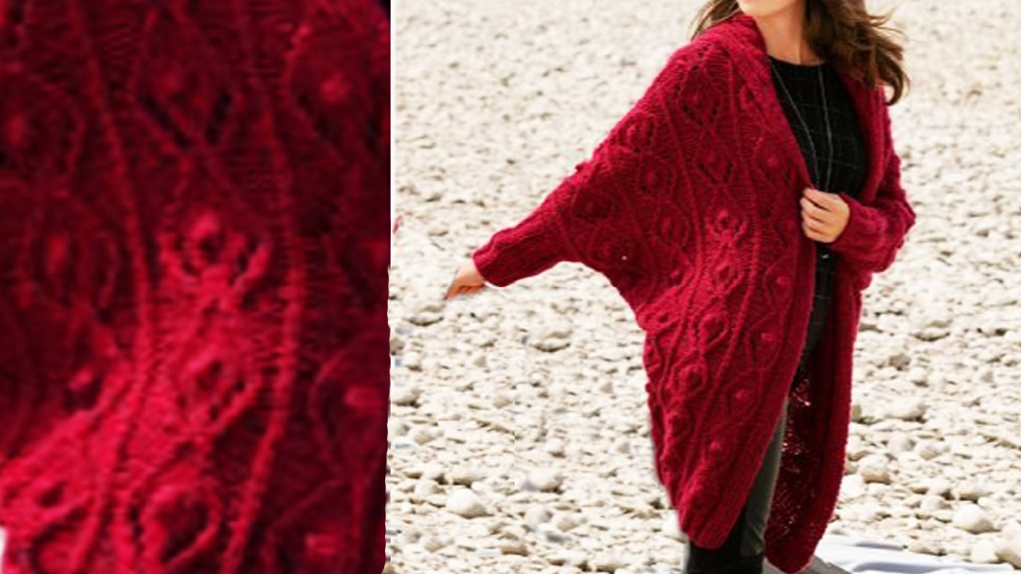 Модное ВЯЗАНОЕ ПАЛЬТО из журнала ВЕРЕНА | Образец узора с шишечками спицами Часть II смотреть онлайн