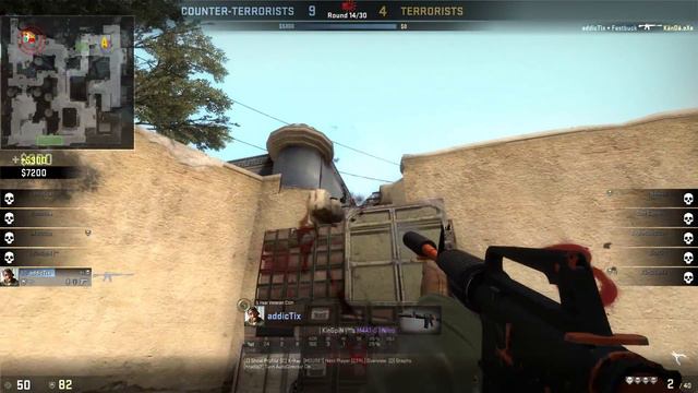 [60 FPS] CSGO 1vs4 AWP clutch /w defuse + AK Headshot смотреть онлайн