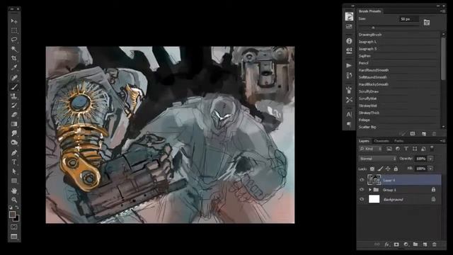 Fanart Friday #7 - Pierce Browns Red Rising Starshells - Painting Timelapse смотреть онлайн