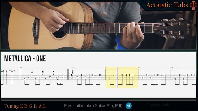 METALLICA - ONE Fingerstyle Guitar + tabs смотреть онлайн
