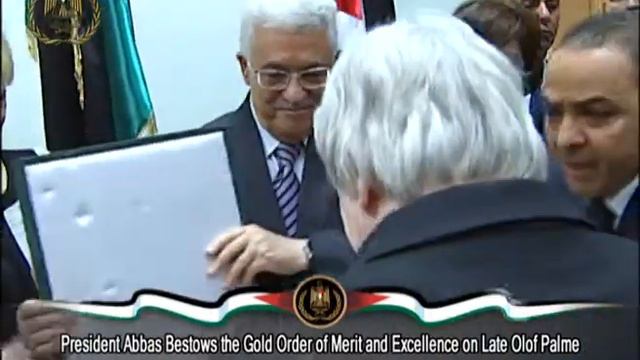 President Abbas Bestows the Gold Order of Merit and Excellence on Late Olof Palme смотреть онлайн