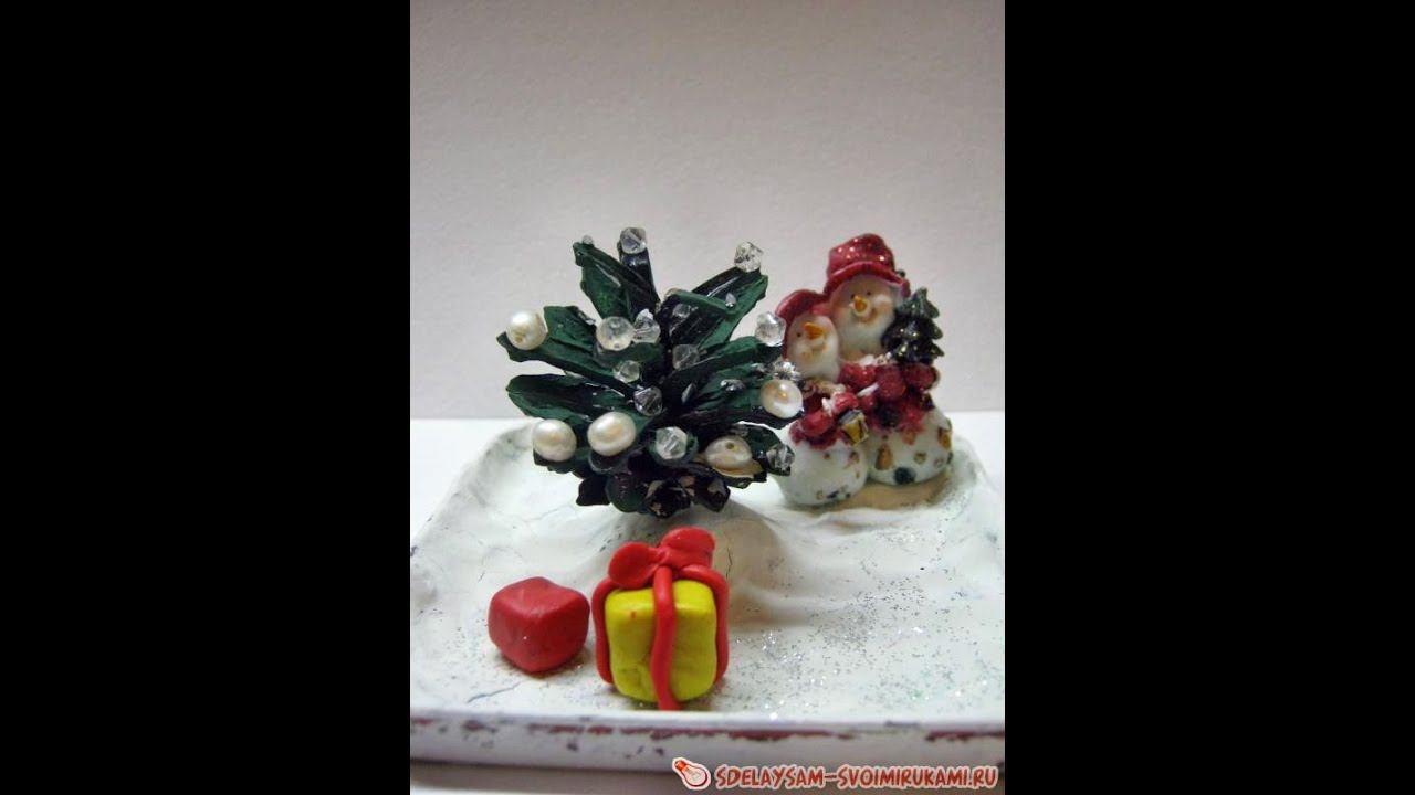 Как сделать елку из шишек смотреть онлайн