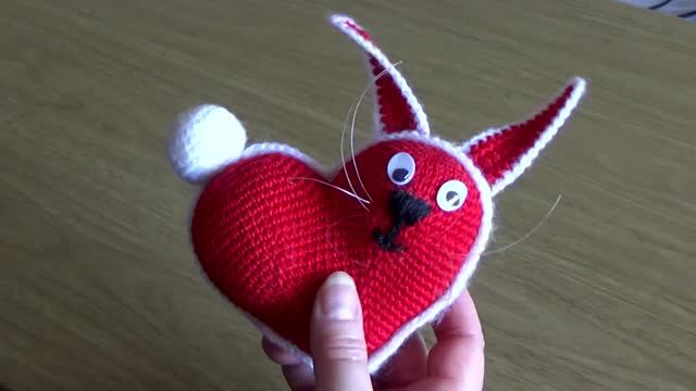 Сердце Зайчик ВАЛЕНТИНКА АМИГУРУМИ Часть V | Объёмное сердечко крючком смотреть онлайн