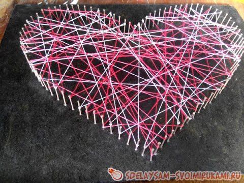 Сделать картину с использованием гвоздей и ниток смотреть онлайн