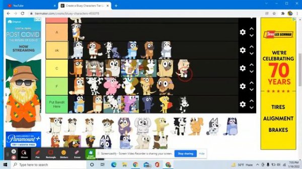 BLUEY CHARACTERS TIER LIST