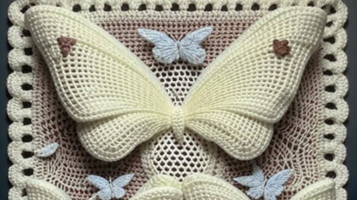 ВЯЗАНИЕ. Квадратные мотивы с БАБОЧКАМИ от нейросети. ПОДБОРКА №3. смотреть онлайн