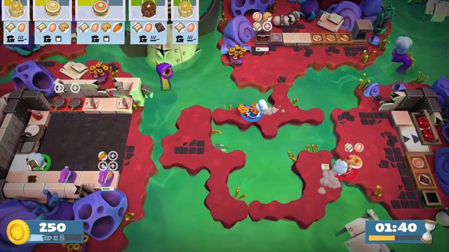 Overcooked 2 Level 6-2 4 stars. 3 players co-op смотреть онлайн